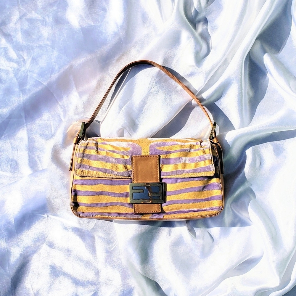 🦄SOLD FENDI ZEBRA PRINT VELVET BAGUETTE